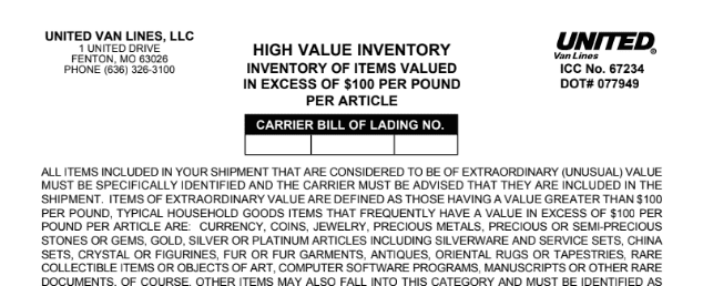 High Valued Inventory Brochure