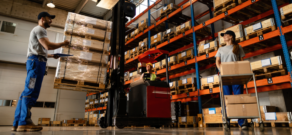 Warehouse Workers Helping With Logistics