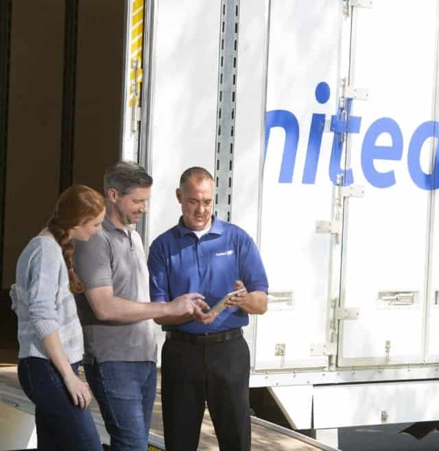 United Van Lines worker helping customers